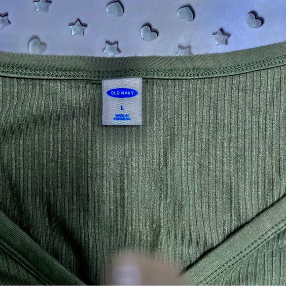 Old Navy long sleeve ribbedl pull over. Women’s. Size large. Olive green. - Picture 8 of 9